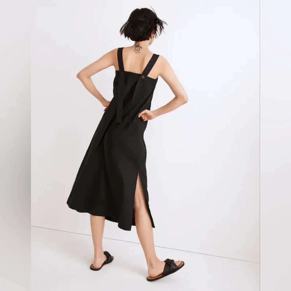 Madewell Linen-Cotton Princess-Seamed Midi Dress - Picture 2 of 7